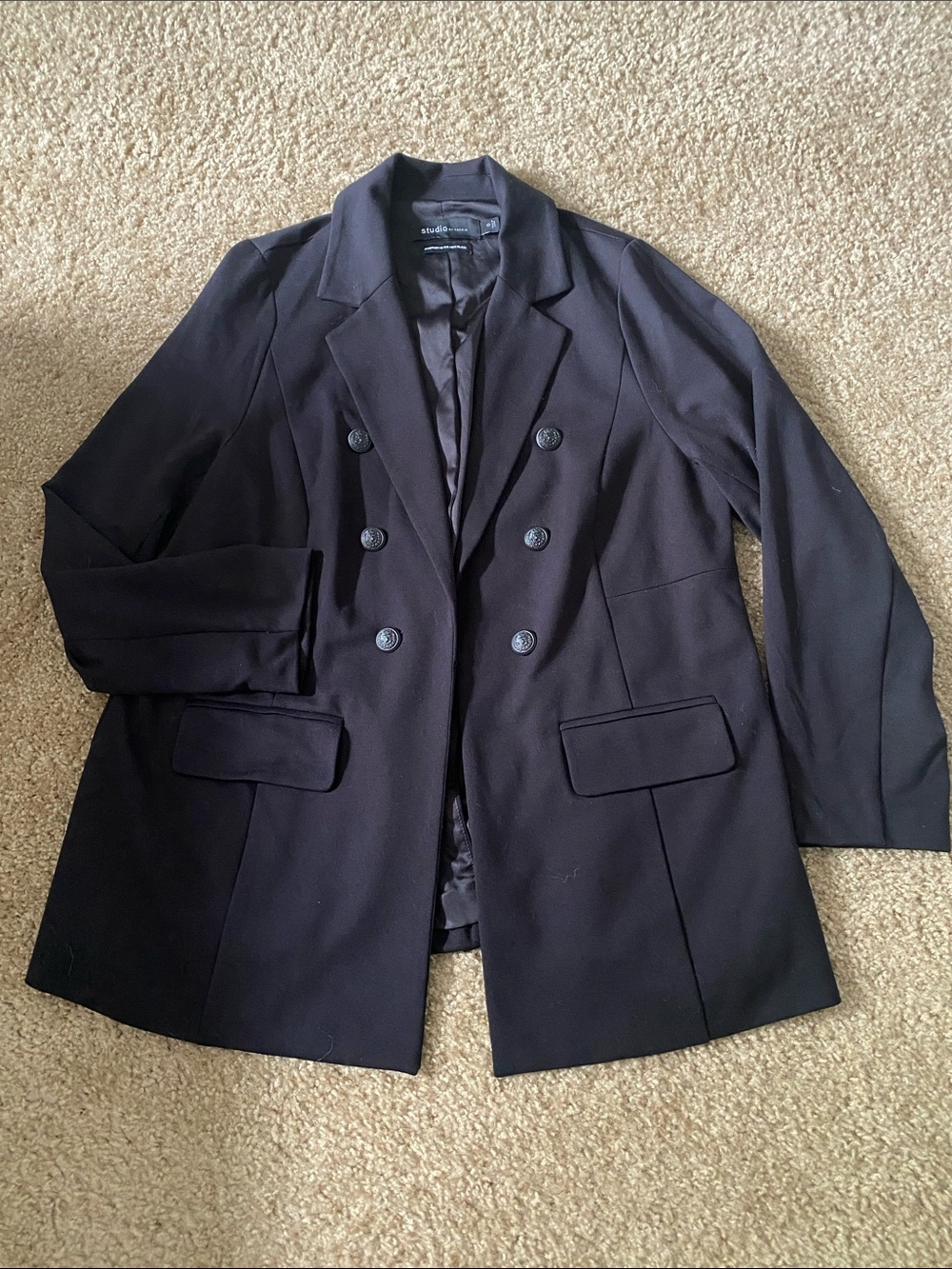 torrid Black Double-Breasted Blazer Jacket Size L